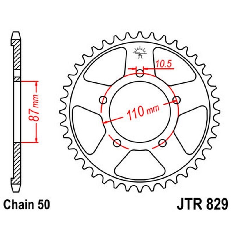 Corona 47T JT 829 de acero
