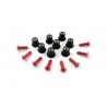 Kit tornilleria para cupulas. Anodizada con goma. Rojo