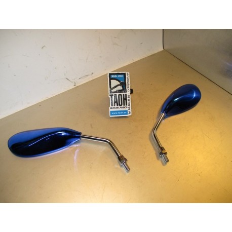 Pareja retrovisores universales azules M8
