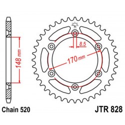 Corona 42T JT 828 de acero 