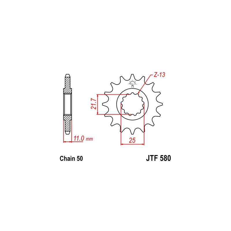 Piñón 17 Dientes  JTF 580.17