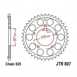 Corona JT 807 de acero con 45 dientes