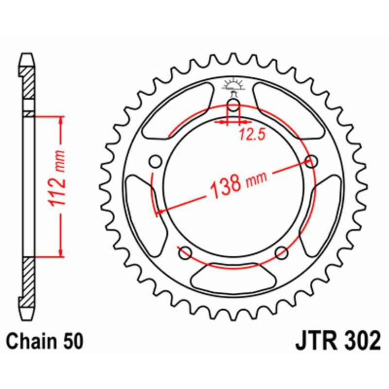 Corona JT acero estándar 302 - Paso 530