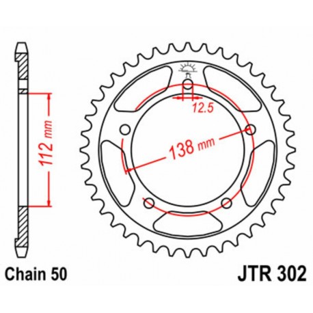 Corona JT acero estándar 302 - Paso 530