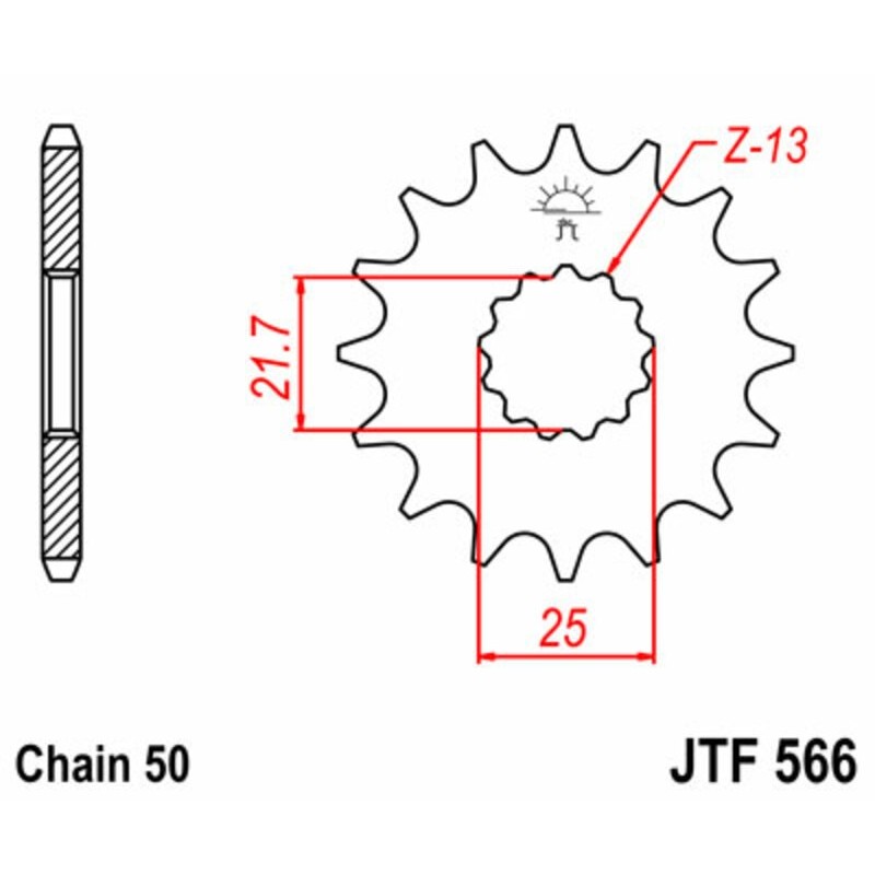 Piñón 14 dientes  JTF566.14