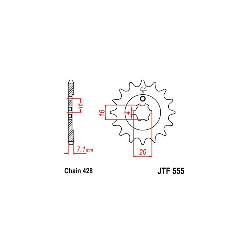 Piñon 14 dientes  JTF555.14